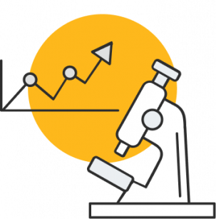 Research Graphic with Microscope Icon